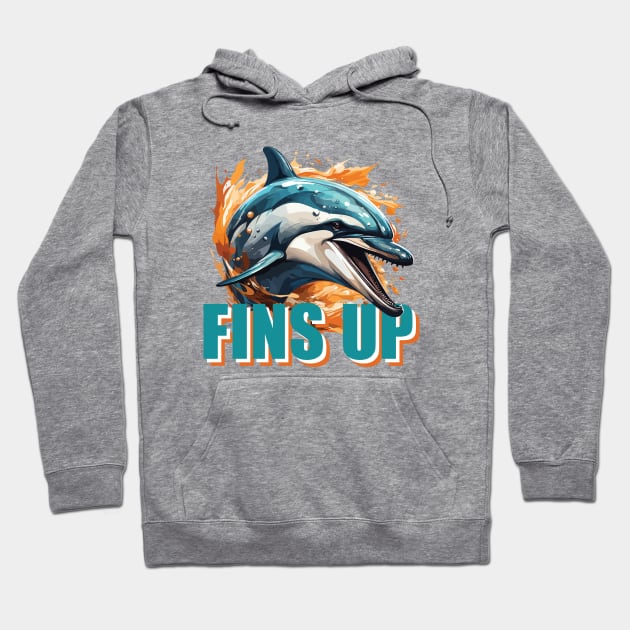 FINS UP DOLPHINS Hoodie by vectrus